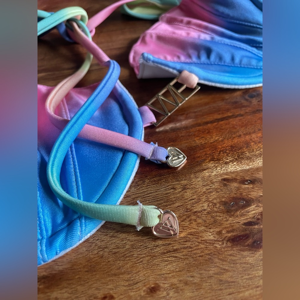 Wildfox Swim ombré rainbow seashell mermaid bikini SET - Picture 5 of 14